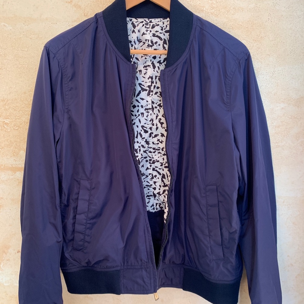 Kent and Curwen navy reversible bomber jacket